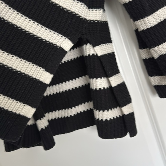 Striped Knit Sweater with Side Slits - Picture 3 of 5